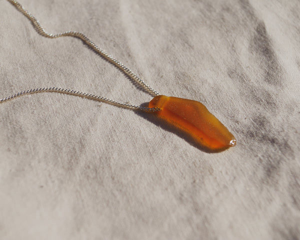 Brown Seaglass Necklace